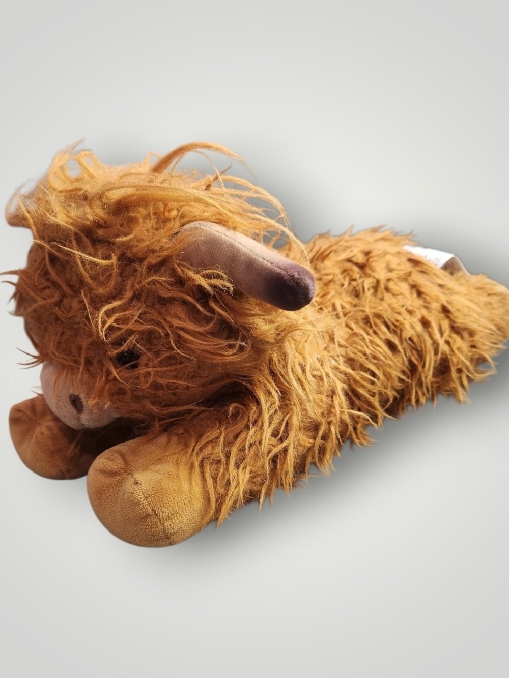 Cuckool microwavable weighted Plush Long-Haired Brown Highland Cow Stuffed
